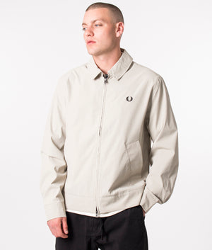 Zip Through Seersucker Coach Jacket in 'Light Oyster'