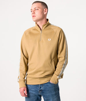 Quarter-Zip-Taped-Track-Top-Warm-Stone-Fred-Perry-EQVVS