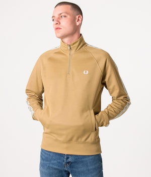 Quarter-Zip-Taped-Track-Top-Warm-Stone-Fred-Perry-EQVVS