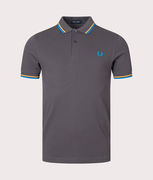 Twin-Tipped-Fred-Perry-Shirt-Gunmetal/Golden-Hour/Kingfisher-Fred-Perry-EQVVS