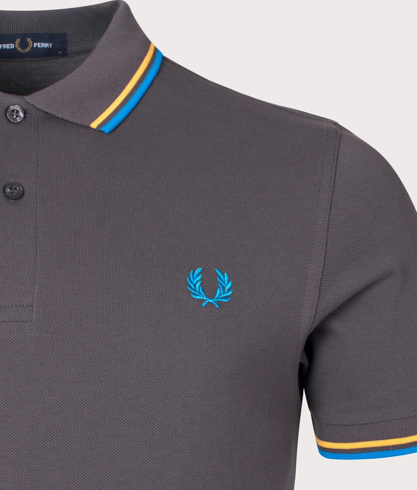 Twin-Tipped-Fred-Perry-Shirt-Gunmetal/Golden-Hour/Kingfisher-Fred-Perry-EQVVS