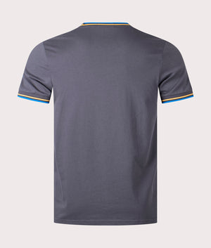 Twin-Tipped-T-Shirt-Gunmetal/Golden-Hour/Kingfisher-Fred-Perry-EQVVS