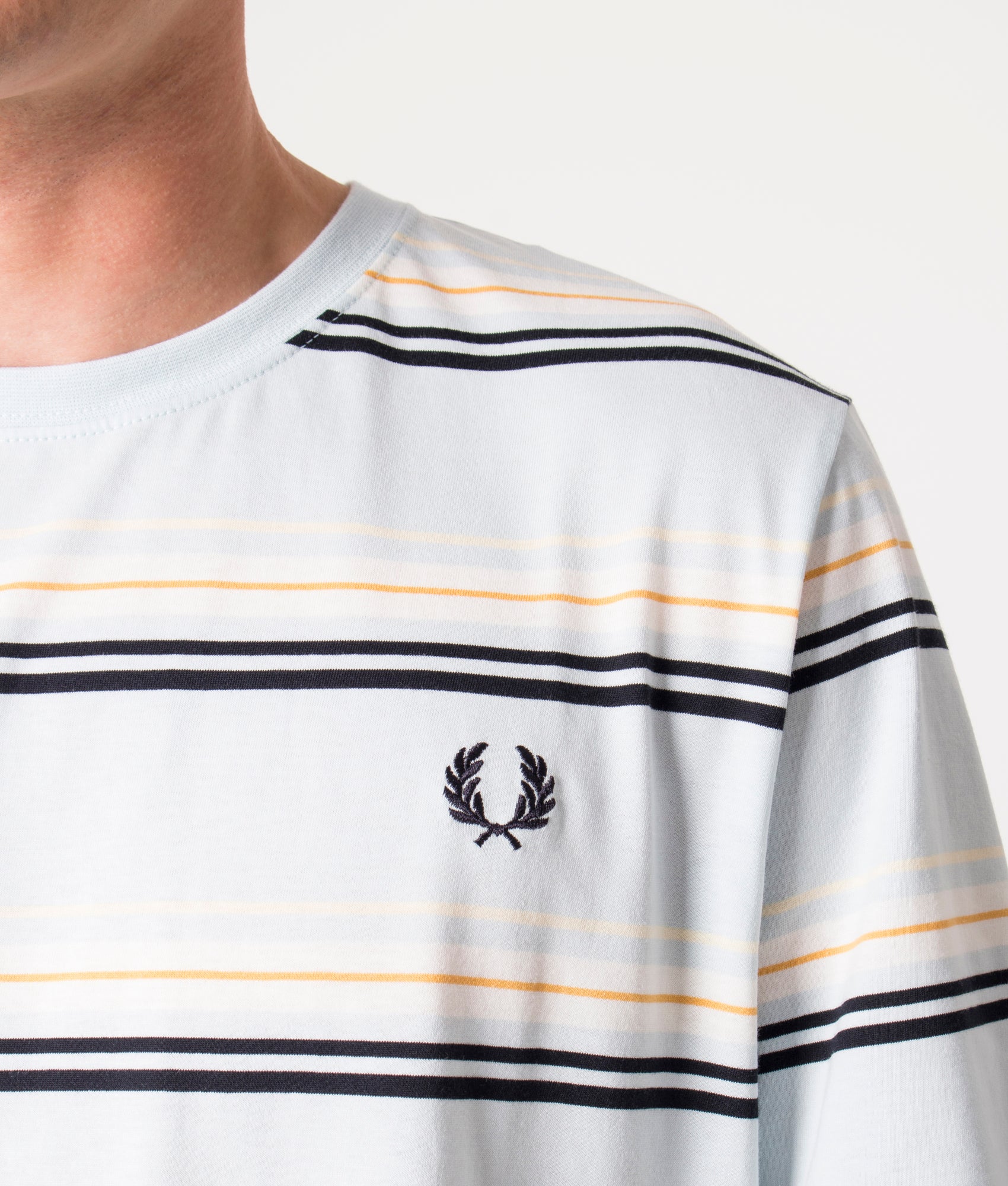 Tシャツ・カットソー FRED PERRY SS23 FP STRIPE T-SHIRT (M5607 R30 LIGHT ICE) Stripe T-Shirt Light Ice | Fred Perry | EQVVS