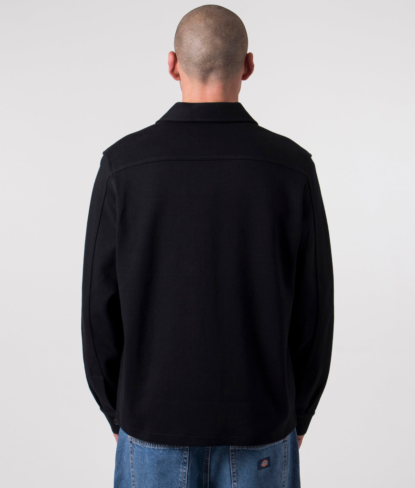 Fred Perry Tricot Overshirt, Black, EQVVS, reverse 