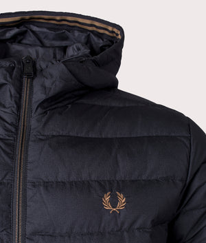Hooded Insulated Jacket-Fred Perry-198-Black-Detail-EQVVS