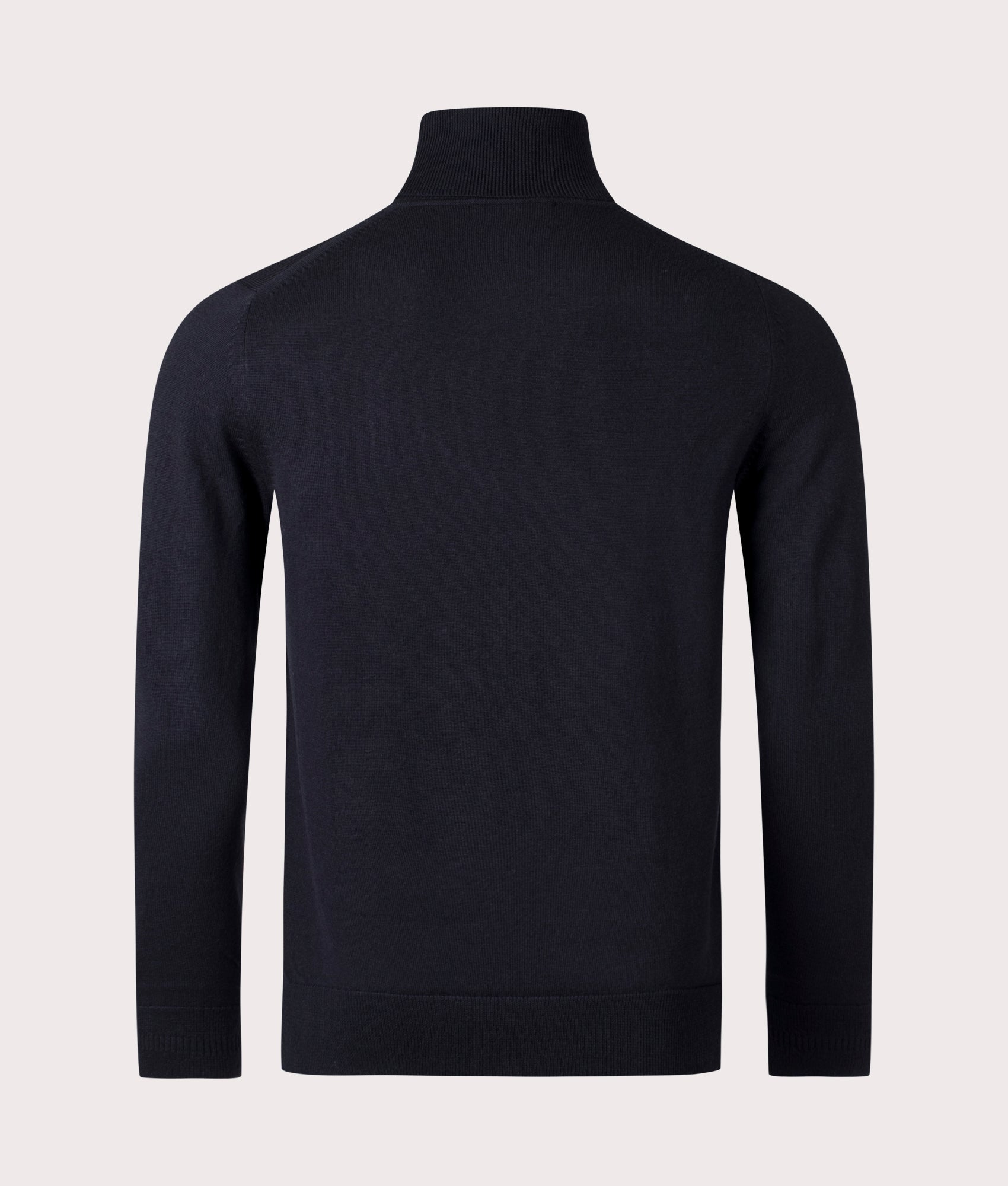 Fred Perry Roll Neck Jumper in Black at EQVVS Menswear. Back shot.