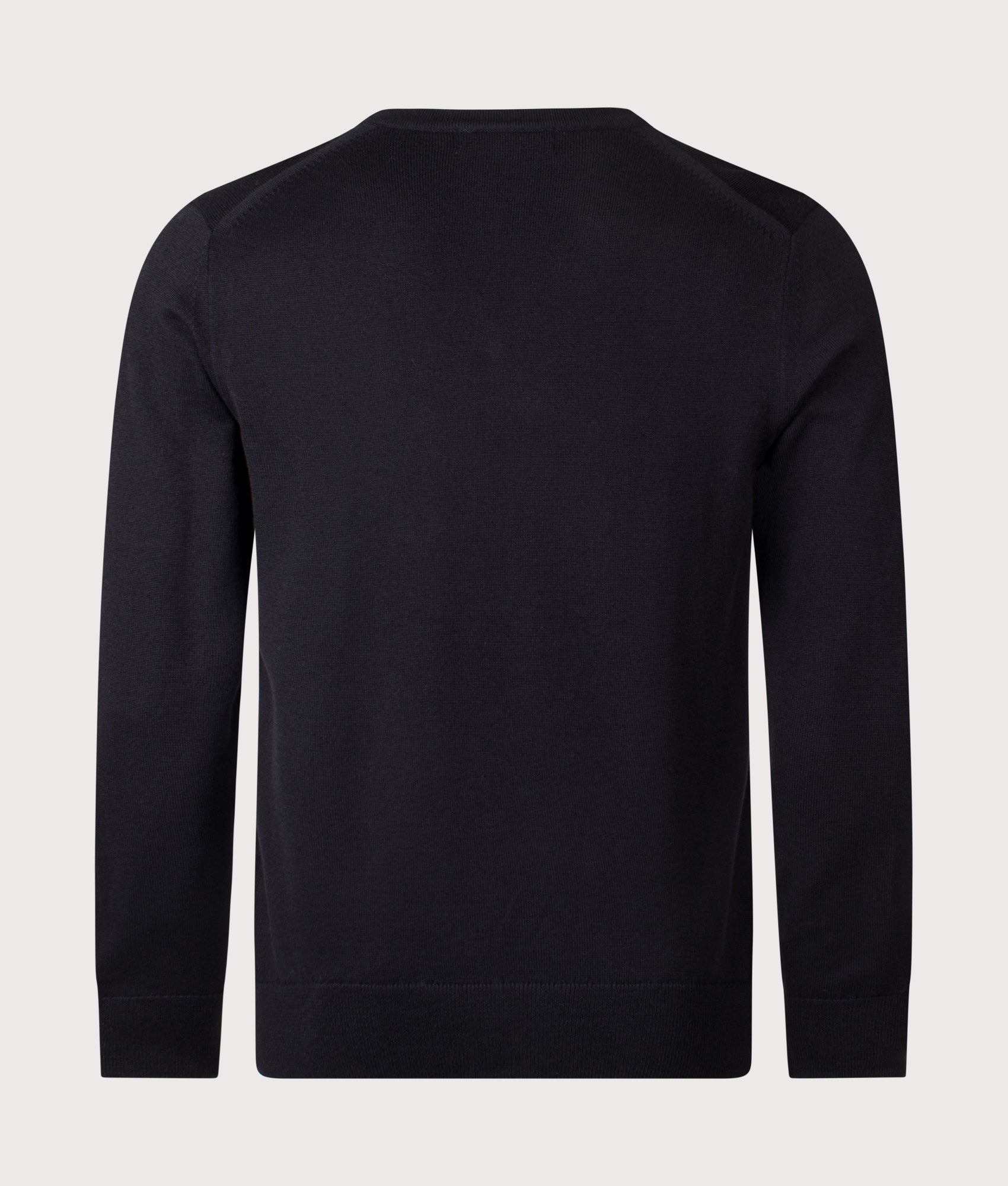 Classic V Neck Jumper in Black | 52% Wool, 48% Cotton | Fred Perry | EQVVS | Back shot 