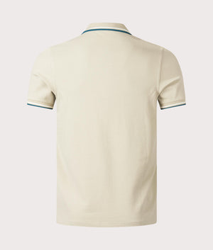Twin Tipped Fred Perry Polo Shirt- Fred Perrty- Light oyster-Snow white-Petrol Blue- EQVVS-Back-Image