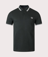 Twin Tipped Fred Perry Polo Shirt: T50 Night Green/Snow White 