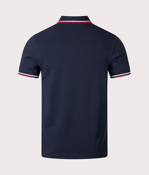 Fred Perry Twin Tipped Fred Perry Polo Shirt Snow in White and Navy Black Shot at EQVVS