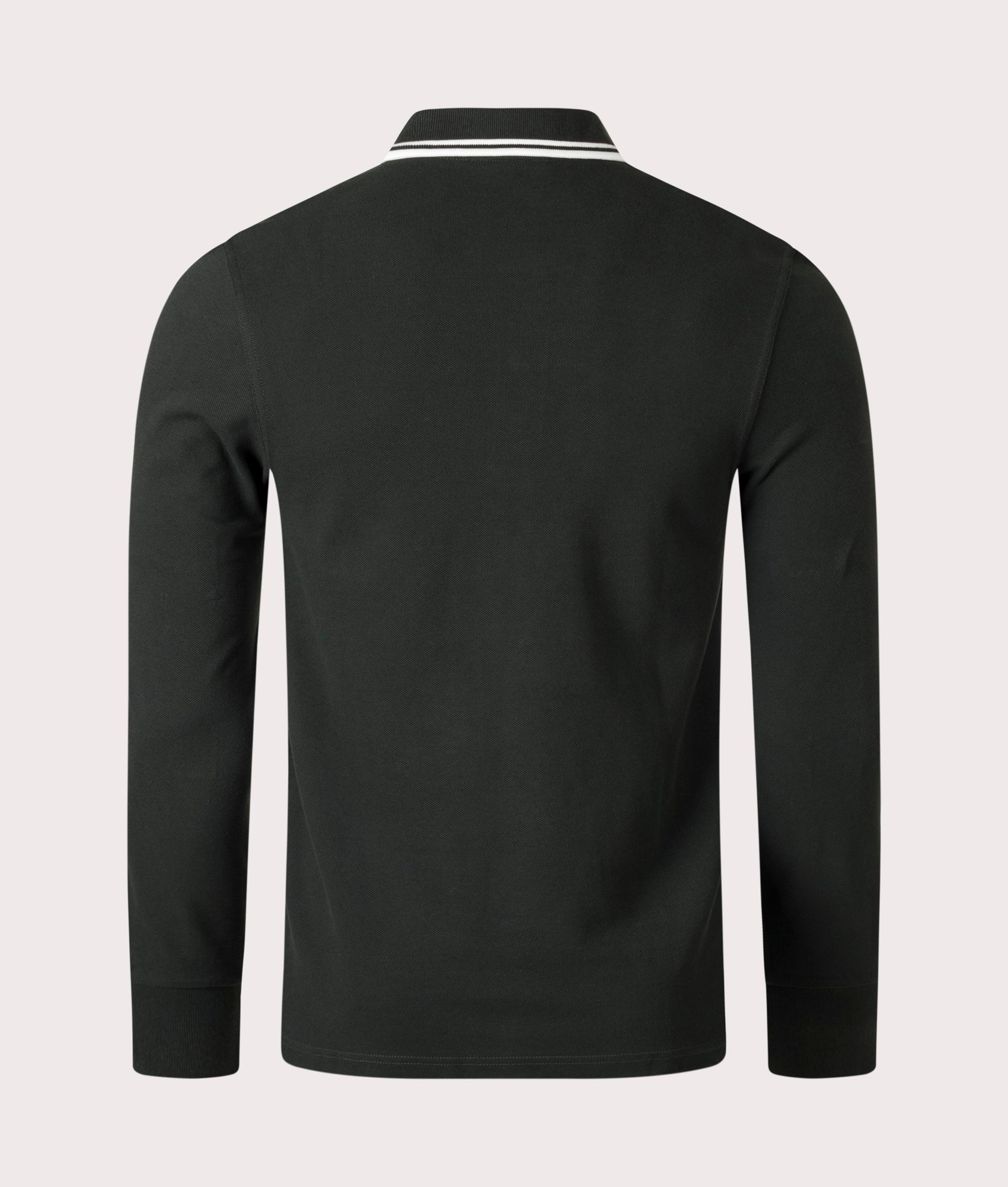 Long Sleeve Twin Tipped Polo Shirt- Fred Perry- Night Green- EQVVS- Back-Image