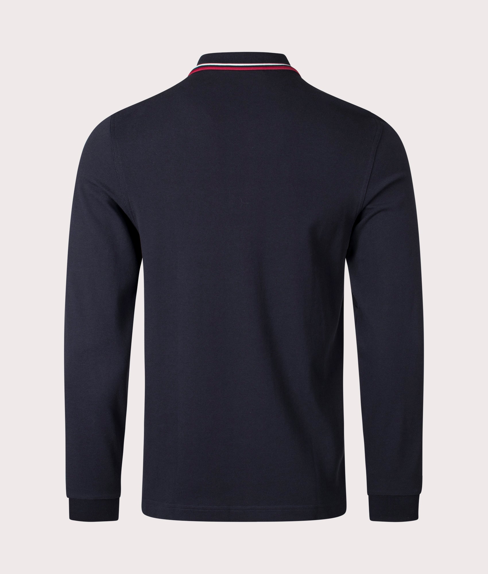 Long Sleeve Twin Tipped Polo Shirt in Navy | Fred Perry | EQVVS