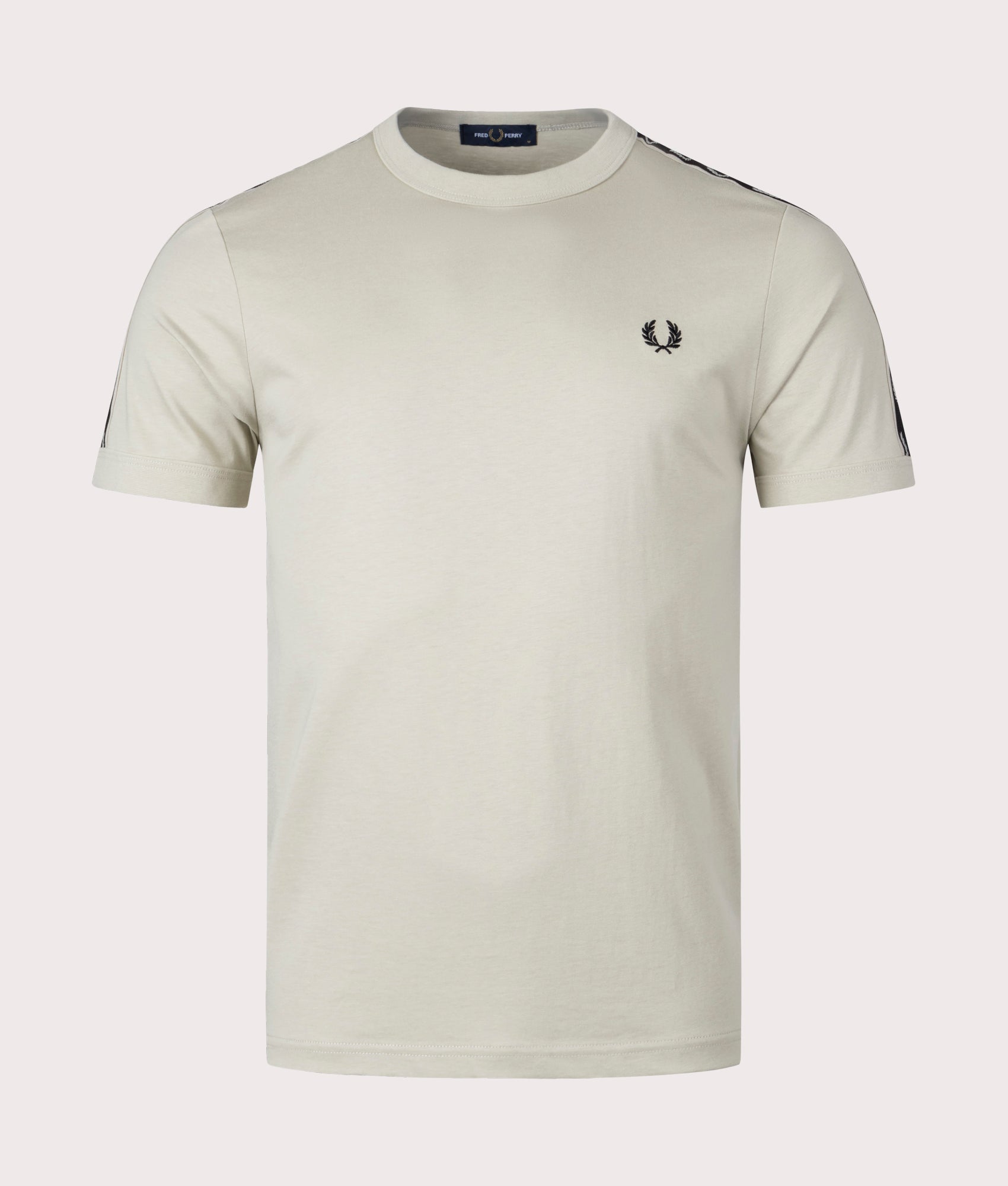 Contrast Tape Ringer T-Shirt Light Oyster/Black | Fred Perry