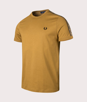 Contrast-Tape-Ringer-T-Shirt-S75-Dark-Caramel/Shaded-Stone-Fred-Perry-EQVVS