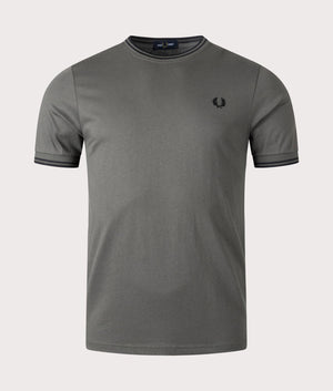 Twin Tipped T-Shirt- Fred Perry- 638 Field Green- EQVVS- Front-Image