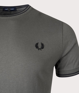 Twin Tipped T-Shirt- Fred Perry- 638 Field Green- EQVVS- Detail-Image