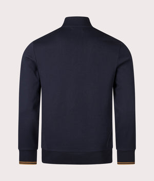 Quarter Zip Sweatshirt in Navy by Fred Perry. EQVVS Shot.