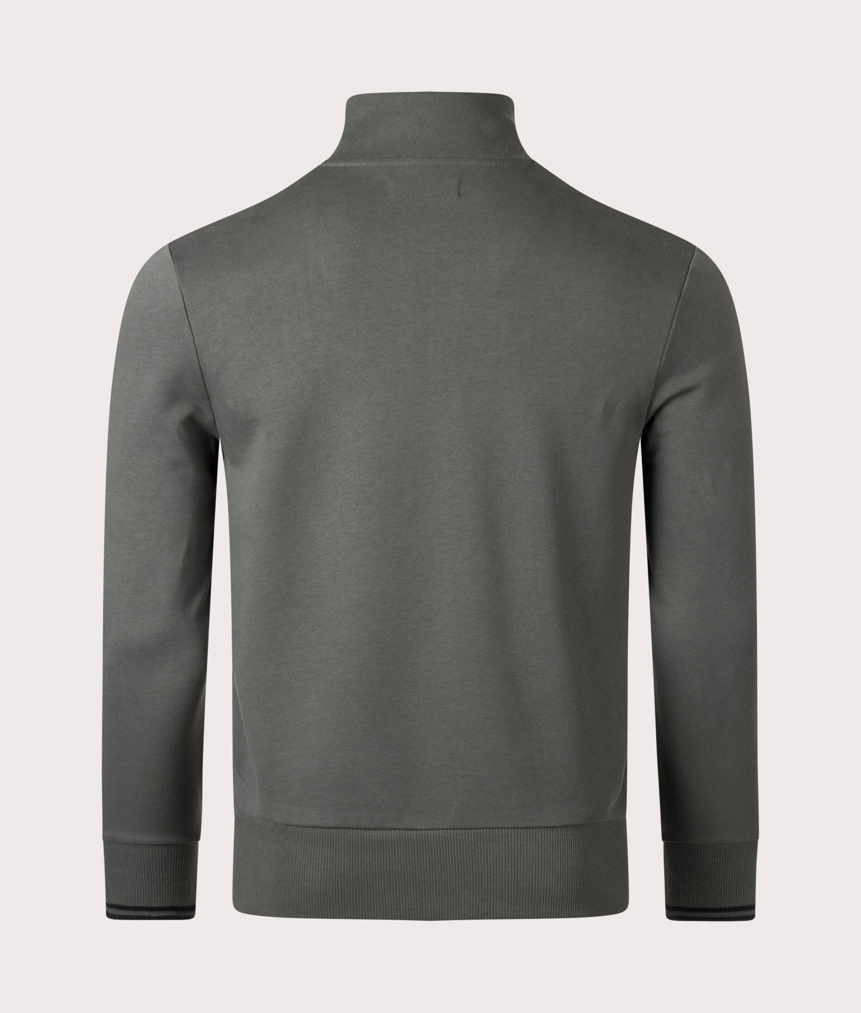 Half Zip Sweatshirt- 638 Field Green-Fred Perry-EQVVS-Back-Image