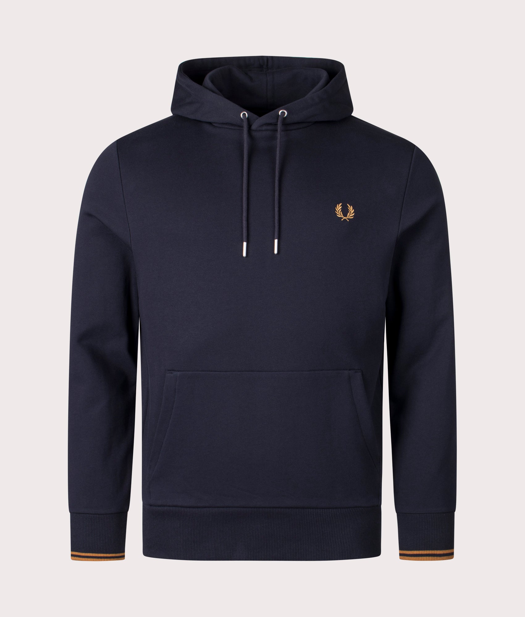 Twin Tipped Hoodie in Navy by Fred Perry. EQVVS Shot. 