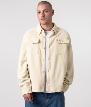 Fleece Overshirt Oatmeal, Fred Perry, EQVVS, Front