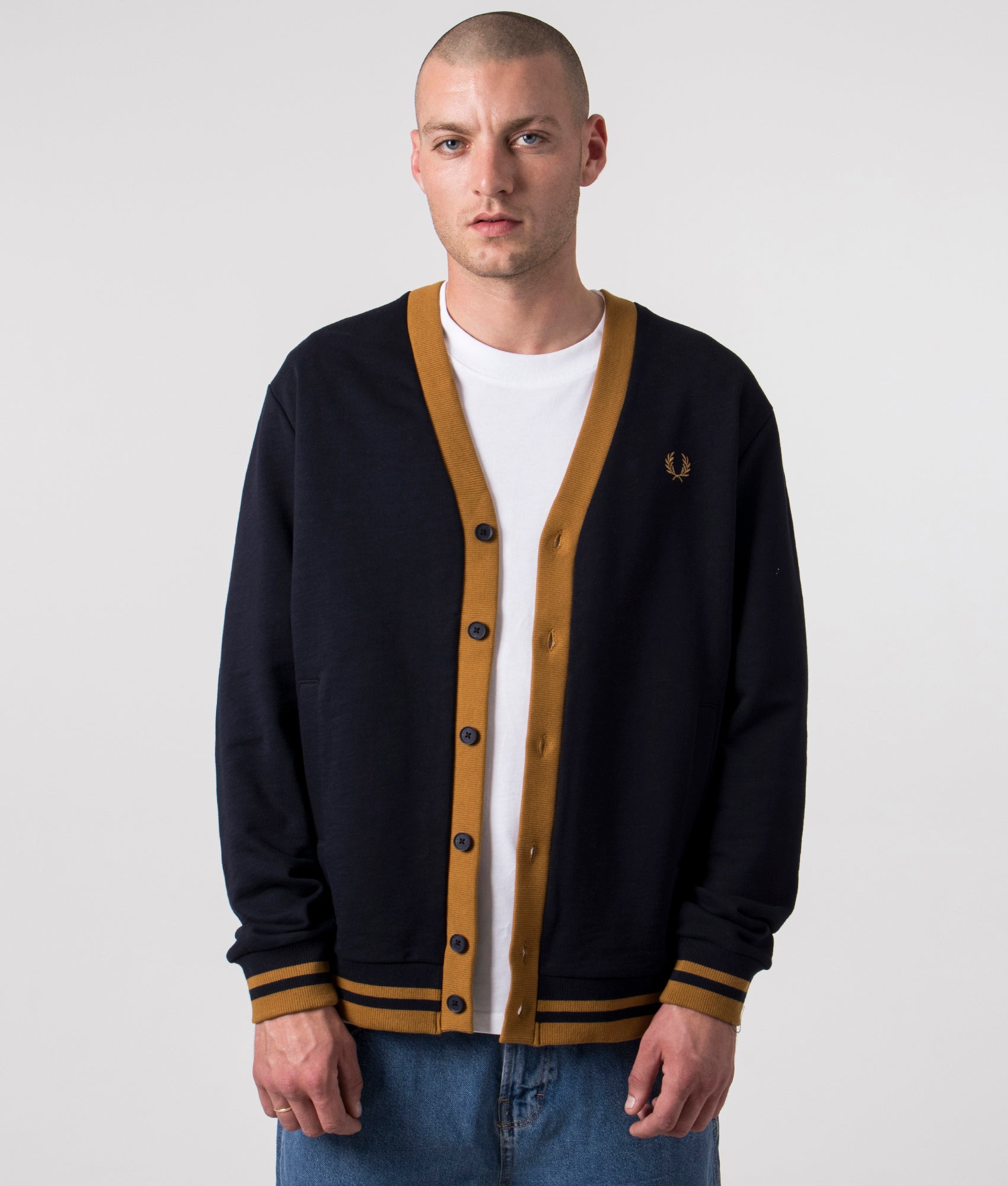 Regular Fit Contrast Detail Cardigan