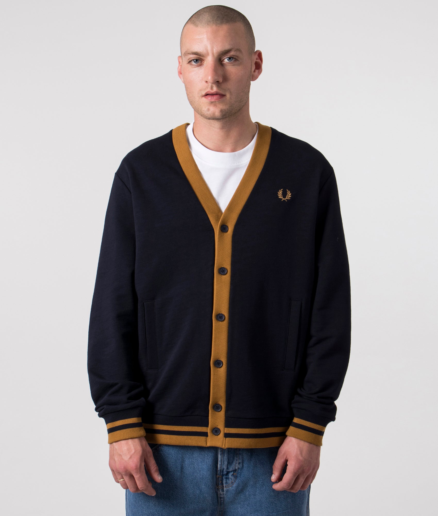 Regular Fit Contrast Detail Cardigan