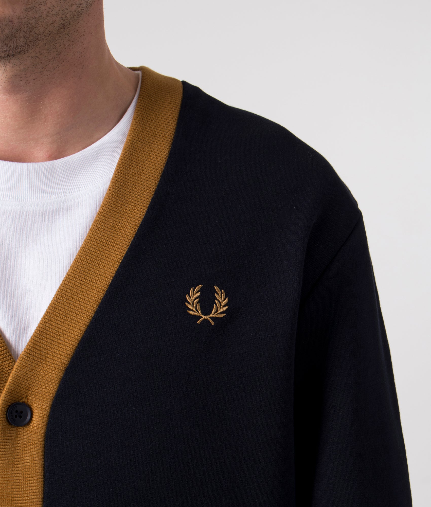 Regular Fit Contrast Detail Cardigan