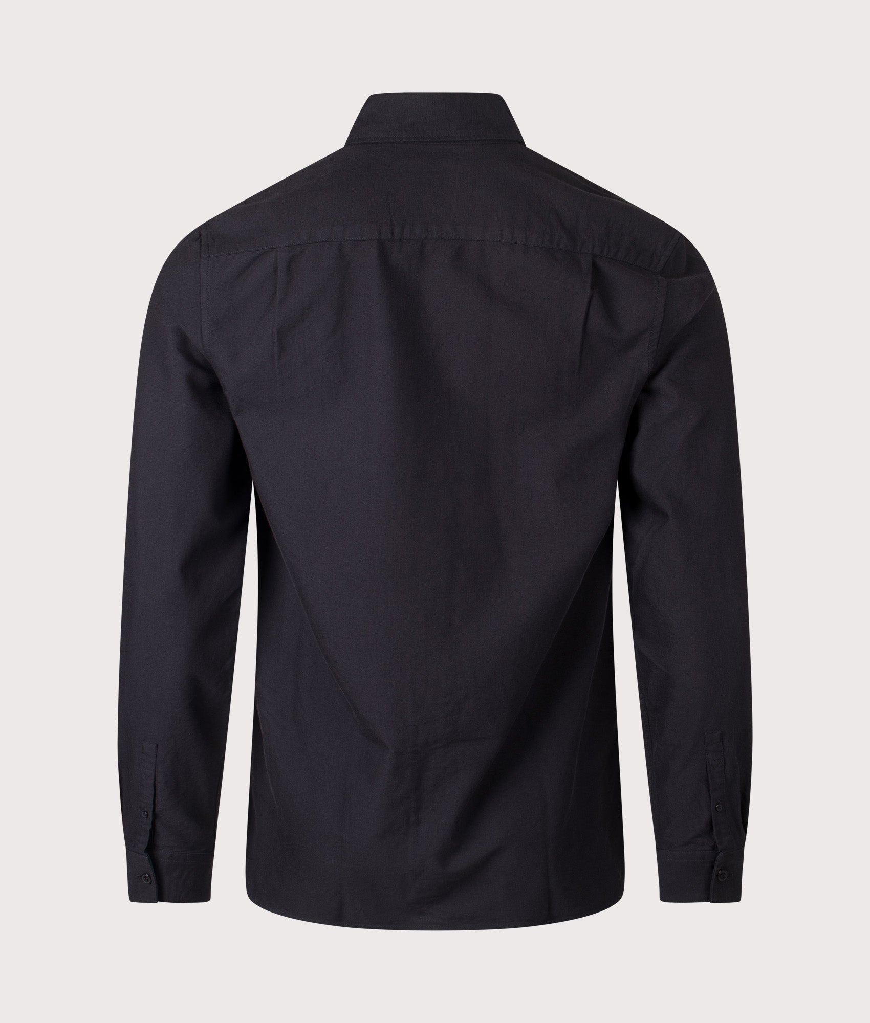 Fred Perry Oxford shirt arrives in Black at EQVVS Menswear. Back shot.