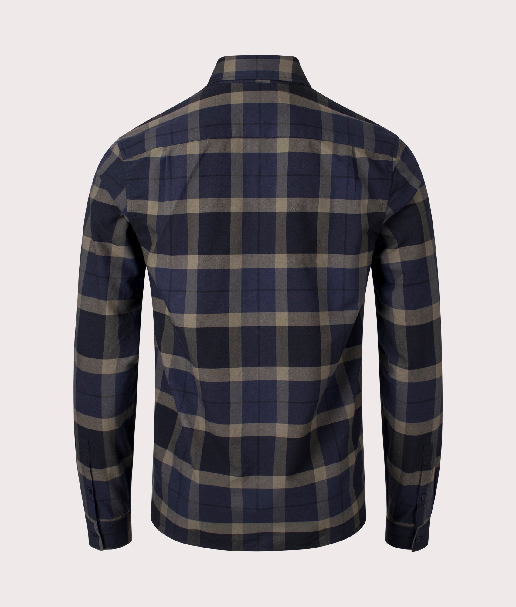 Tartan Oxford Shirt-Q55 Uniform Green-Fred Perry-EQVVS- Back- Image