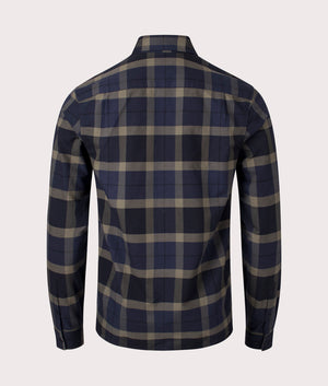 Tartan Oxford Shirt-Q55 Uniform Green-Fred Perry-EQVVS- Back- Image