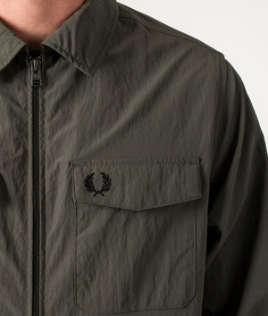Zip-Through-Lightweight-Textured-Overshirt-Field-Green-Fred-Perry-EQVVS