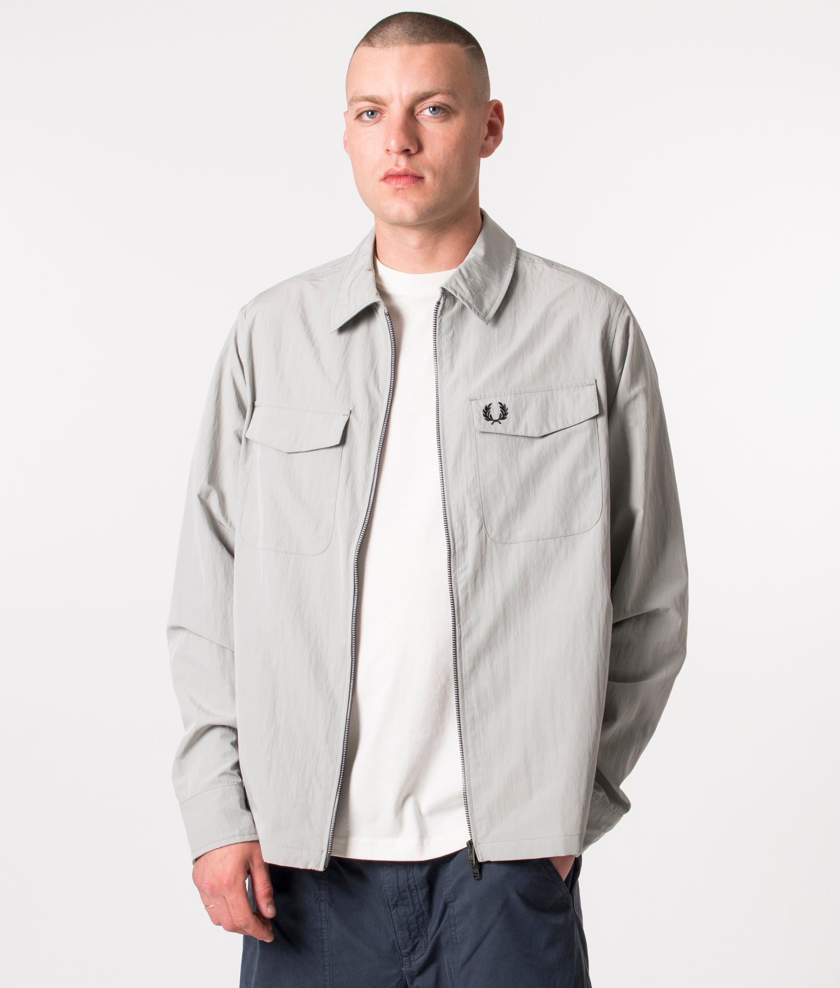 Zip-Through-Lightweight-Textured-Overshirt-Limestone-Fred-Perry-EQVVS