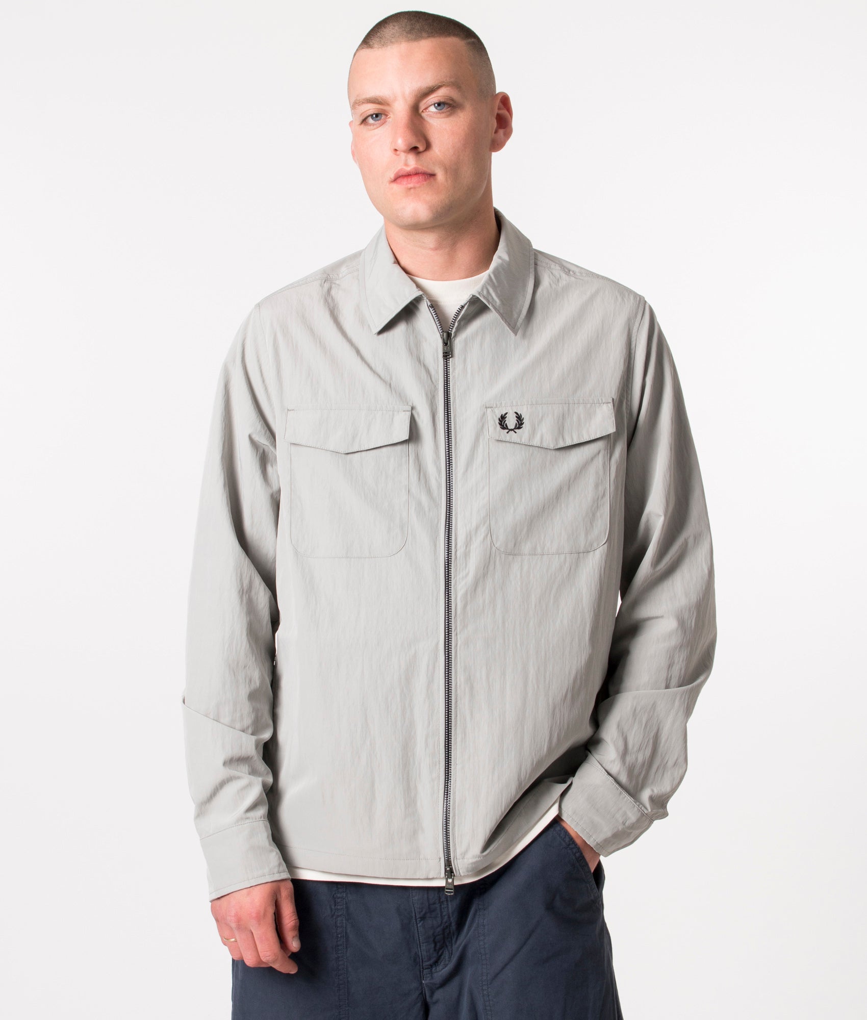 Zip-Through-Lightweight-Textured-Overshirt-Limestone-Fred-Perry-EQVVS