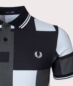Pixel Print Polo Shirt, Black, Fred Perry, EQVVS, Detail