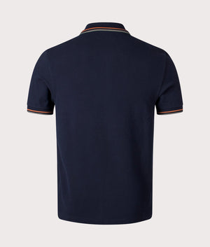 Twin Tipped Fred Perry Polo Shirt-U42 Navy-Nut Flakes-Field Green-Fred Perry-EQVVS-Back-Image