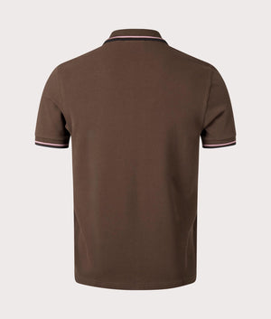 Twin Tipped Fred Perry Polo Shirt- Q21 Burnt Tobacco-Fred Perry-EQVVS-Back-Image