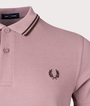 Twin Tipped Fred Perry Polo Shirt-S52 dark Pink-Fred Perry-EQVVS-Detail-Image