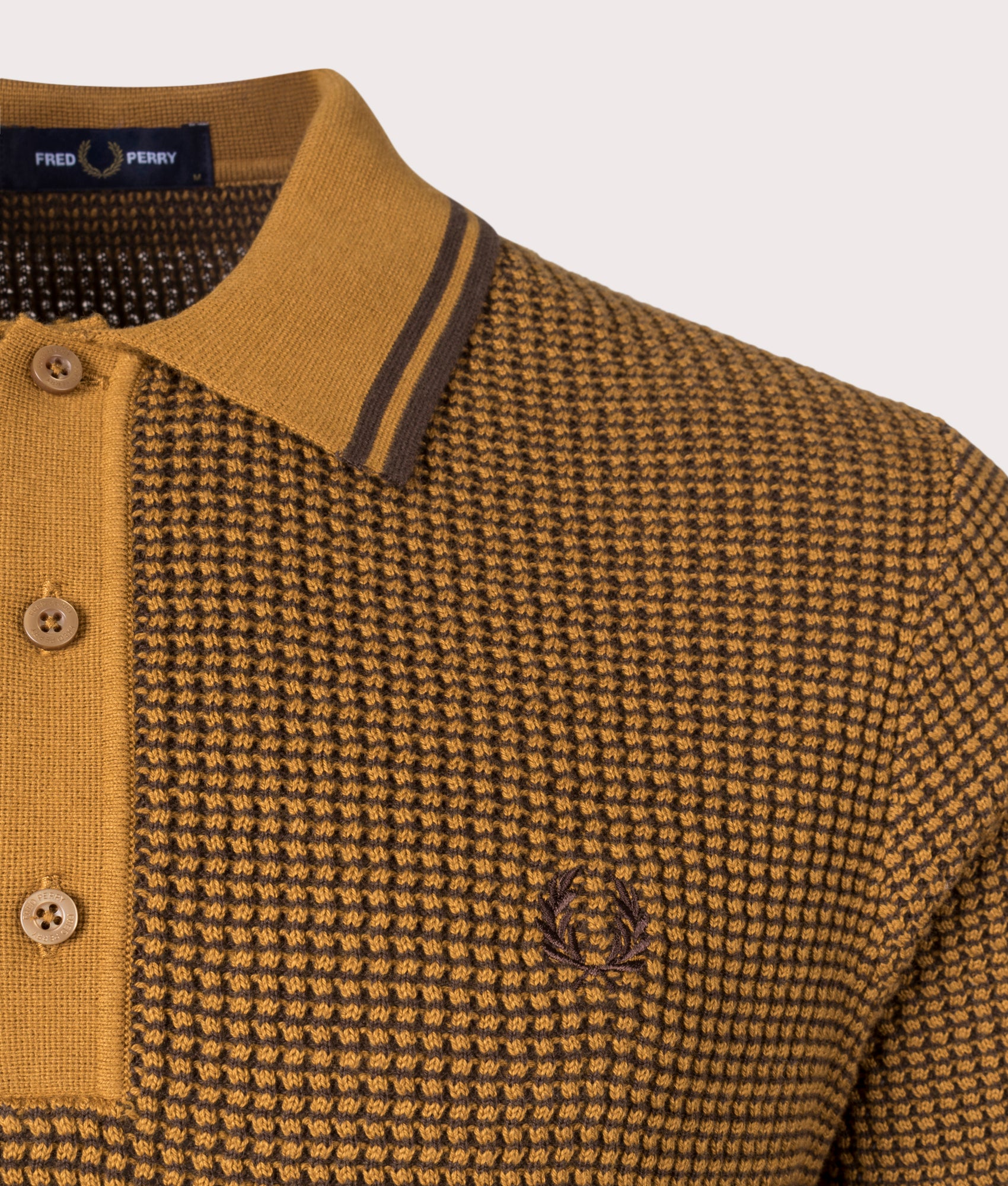 トップス FRED PERRY Textured Open-Knit Polo Shirt AA6636s.jpg