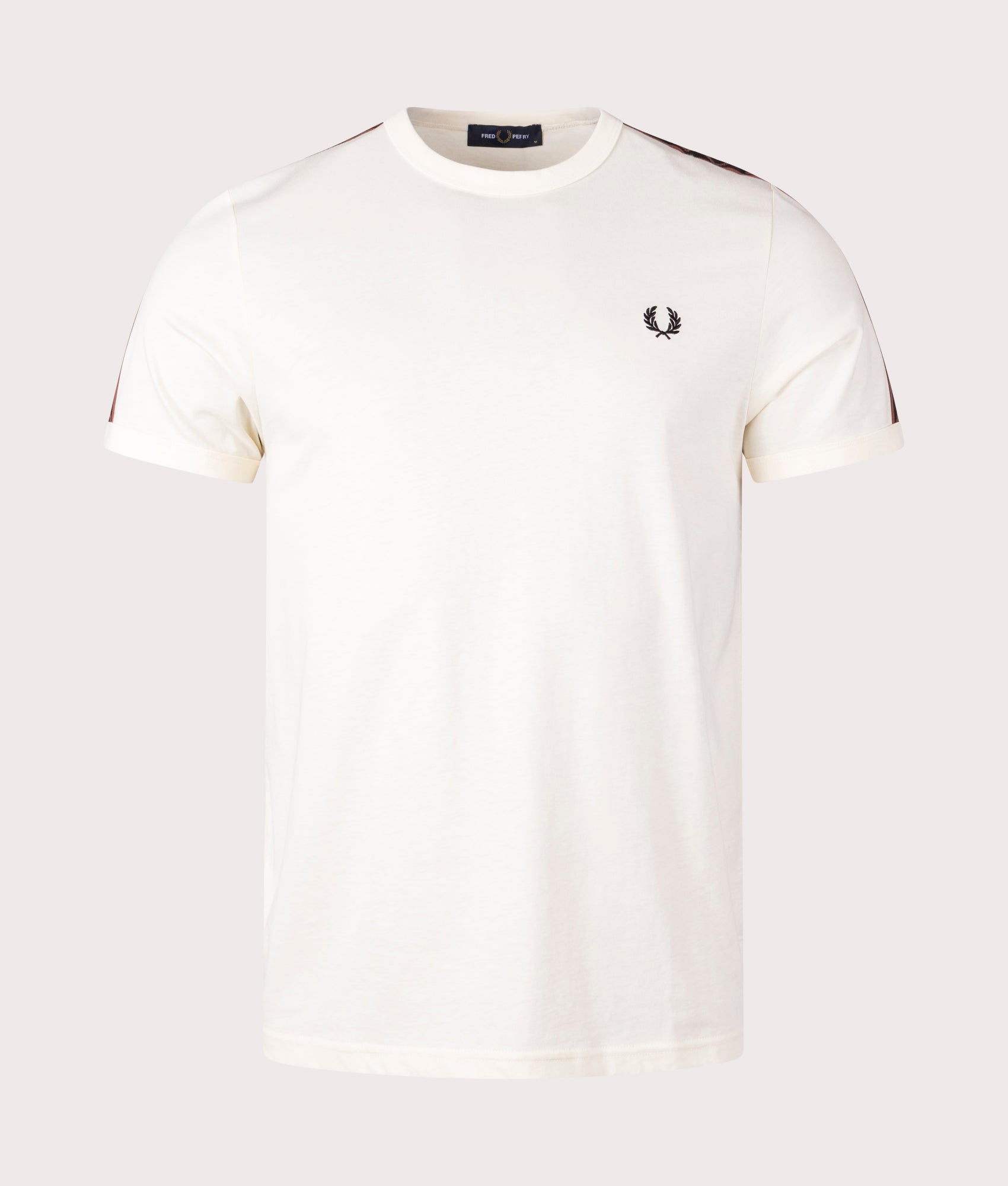 Contrast-Tape-Ringer-T-Shirt-S76-U09-Ecru/Whisky-Brwn-Fred-Perry-EQVVS