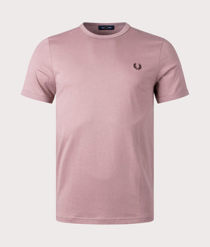 Ringer T-Shirt-S52 Dark Pink-Fred Perry-EQVVS-Front-Image