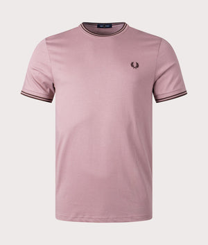 Twin Tipped T-Shirt-S52 Dark Pink- Fred Perry-EQVVS- Front-Image