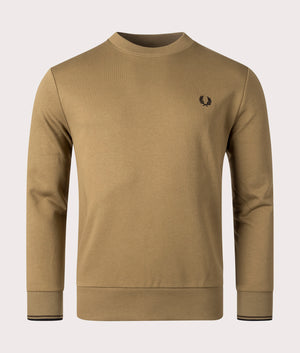 Crew Neck Sweatshirt-U08 Shd Stn-Brnt Tob-Fred Perry-EQVVS-Front -Image
