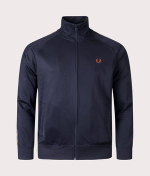 Contrast Tape Track Jacket-Q51 Navy-Nutflake-Fred Perry-EQVVS-Front-Image