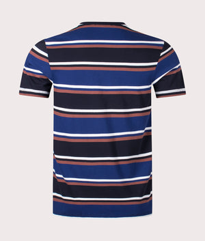 Bold Stripe T-Shirt-143 French Navy- Fred Perry-EQVVS- Back -Image