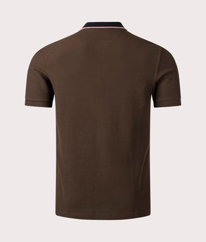 Concealed Placket Polo Shirt-Q21 Burnt-Tobacco-Fred Perry-EQVVS-Back-Image