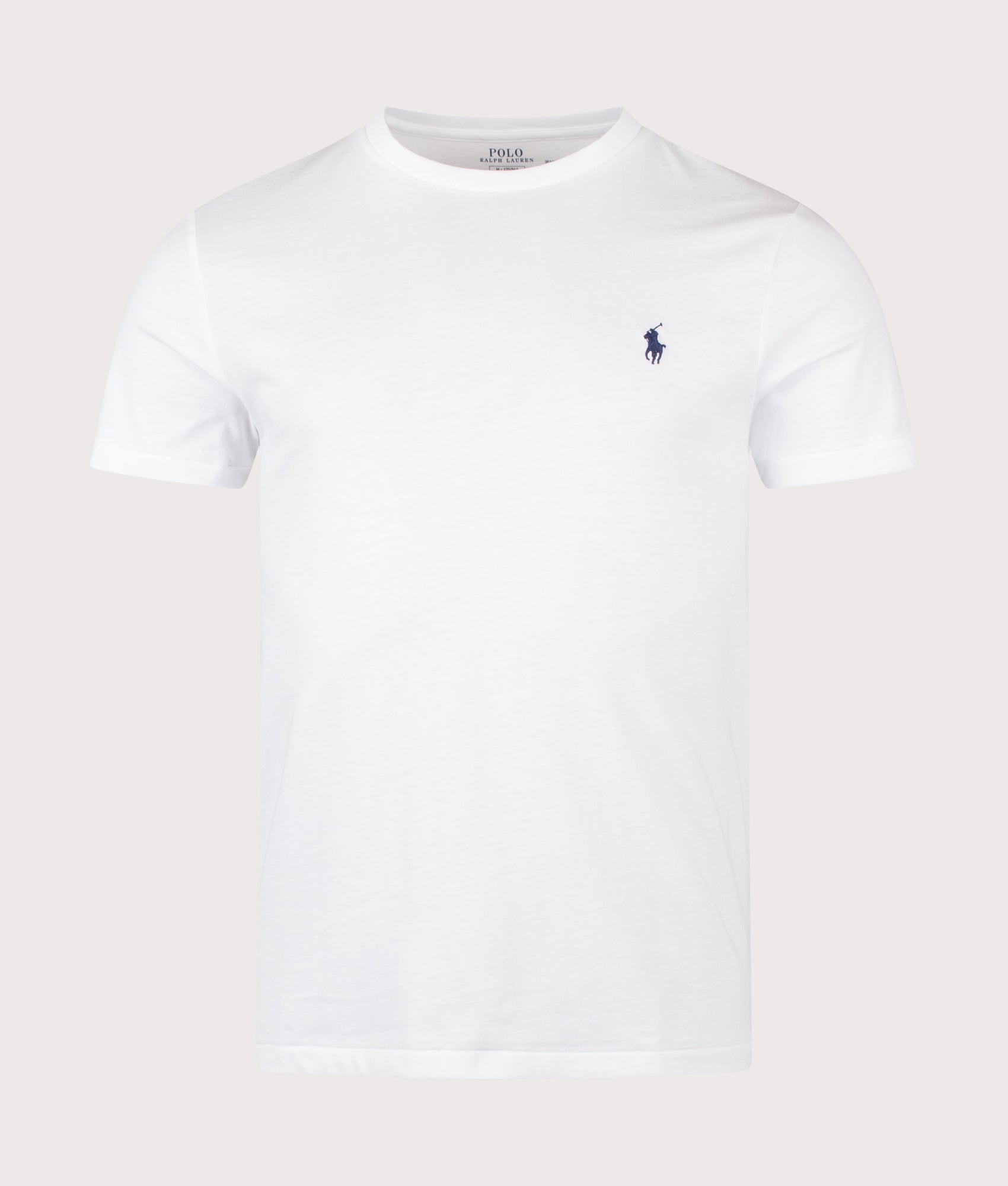 Polo Ralph Lauren Custom Slim Fit T-Shirt in White at EQVVS Menswear. Front shot.