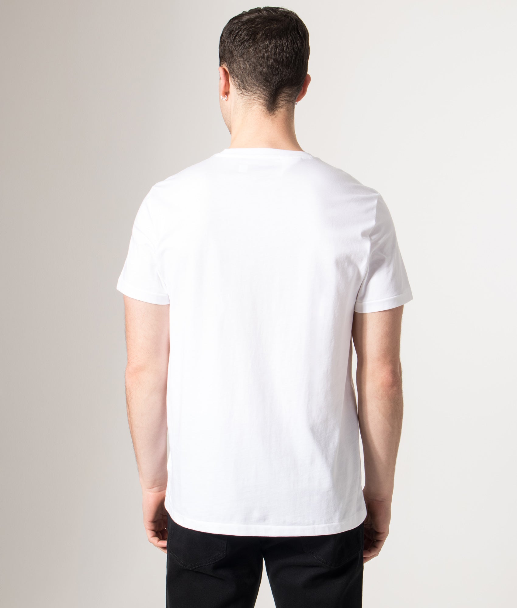 Polo Ralph Lauren Custom Slim Fit T-Shirt in White at EQVVS Menswear. Model back shot.