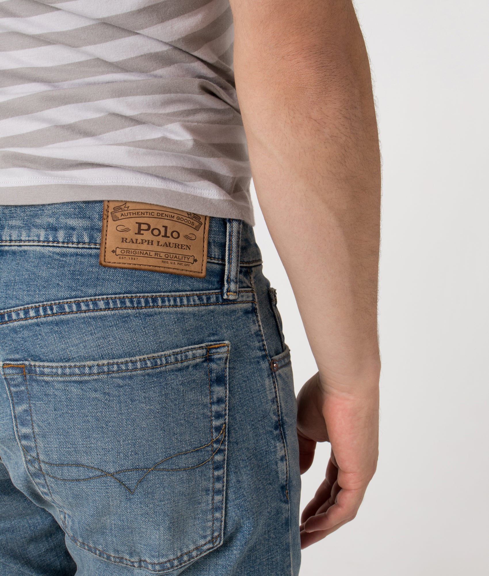 Slim Fit Sulliivan Strecth Jeans by Polo Ralph Lauren in Dixon Stretch. Shot by EQVVS. Back Detail shot.