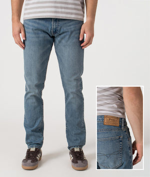 Slim Fit Sulliivan Strecth Jeans by Polo Ralph Lauren in Dixon Stretch. Shot by EQVVS. Front & Back Detail shot.