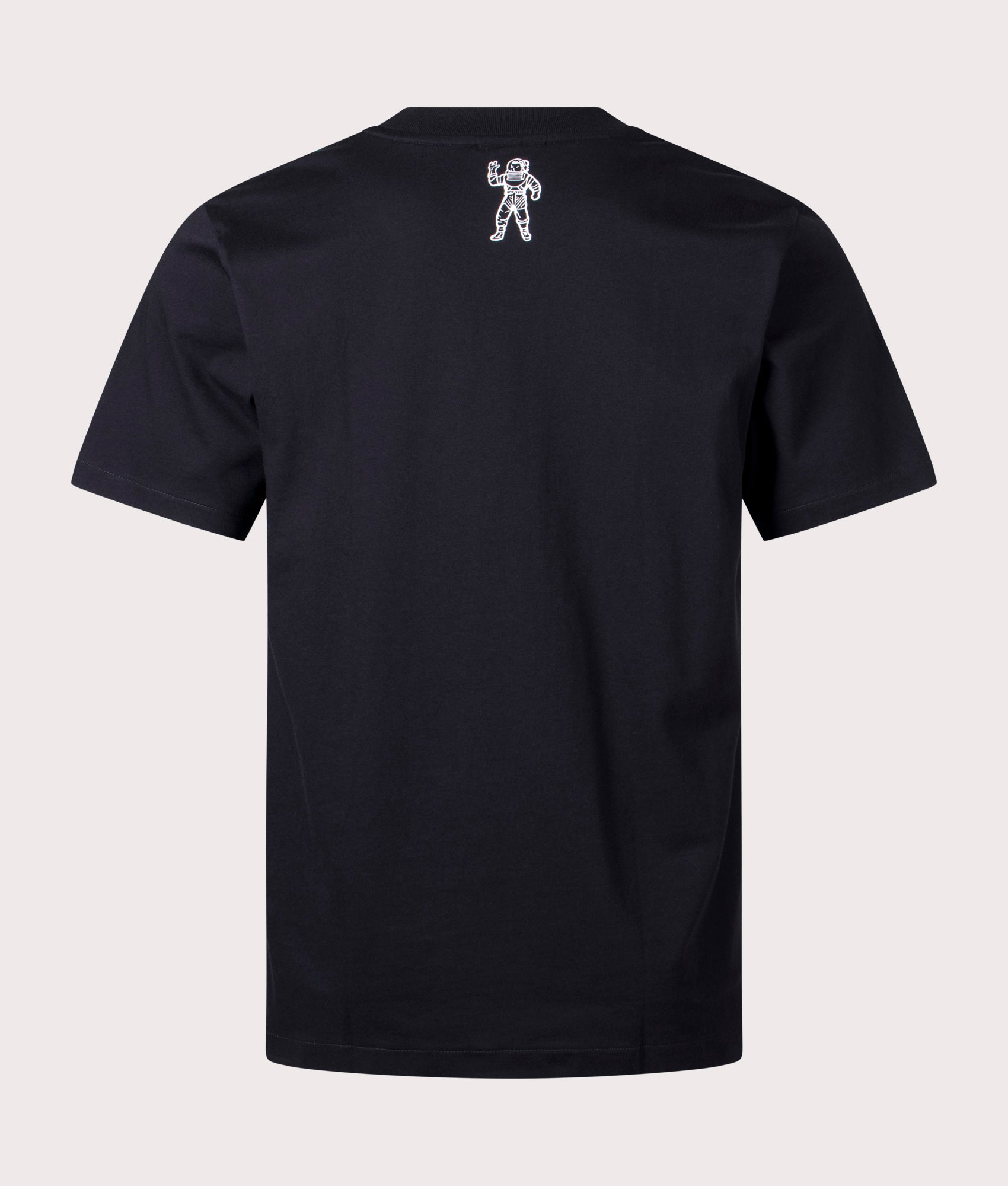 Small Arch Logo T-Shirt in Black at EQVVS Menswear. Back shot.